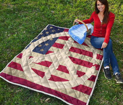 American Peace Flag Print Quilt