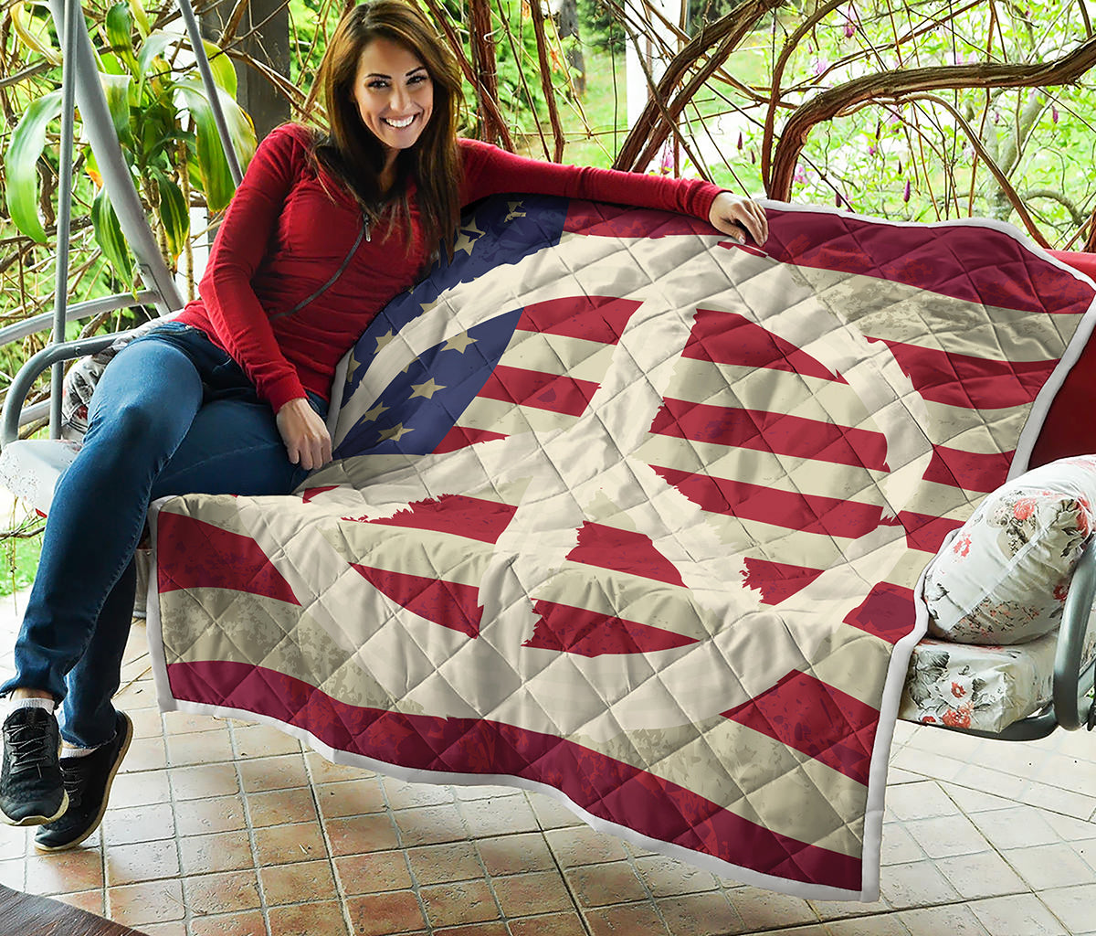 American Peace Flag Print Quilt