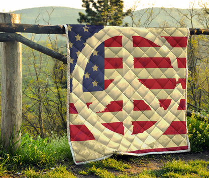 American Peace Flag Print Quilt