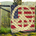 American Peace Flag Print Quilt