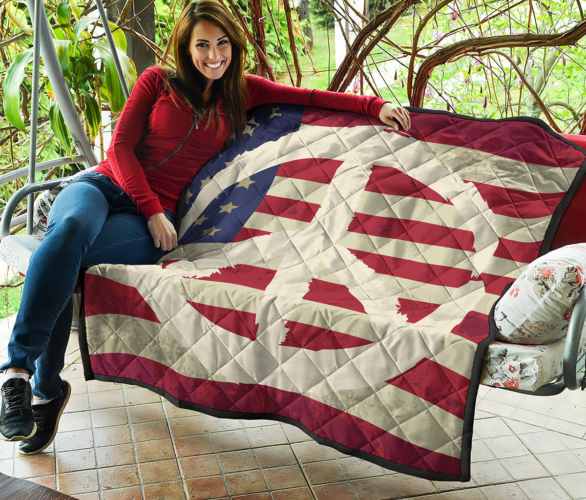 American Peace Flag Print Quilt