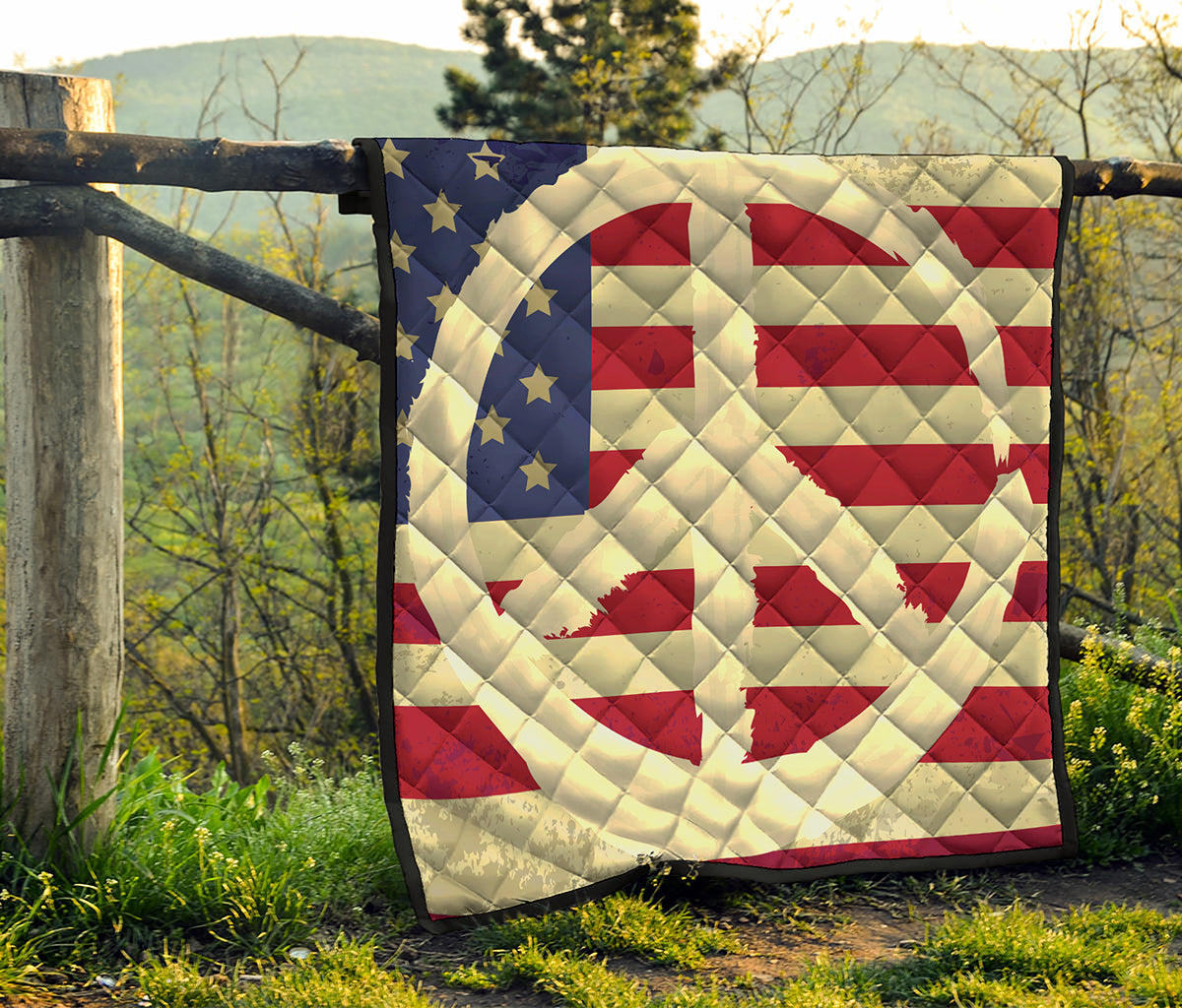 American Peace Flag Print Quilt