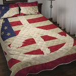 American Peace Flag Print Quilt Bed Set