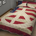 American Peace Flag Print Quilt Bed Set