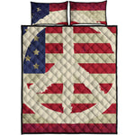 American Peace Flag Print Quilt Bed Set