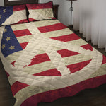 American Peace Flag Print Quilt Bed Set