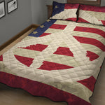 American Peace Flag Print Quilt Bed Set