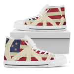 American Peace Flag Print White High Top Shoes