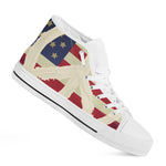 American Peace Flag Print White High Top Shoes