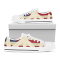 American Peace Flag Print White Low Top Sneakers