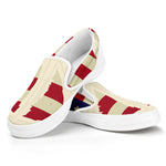 American Peace Flag Print White Slip On Shoes