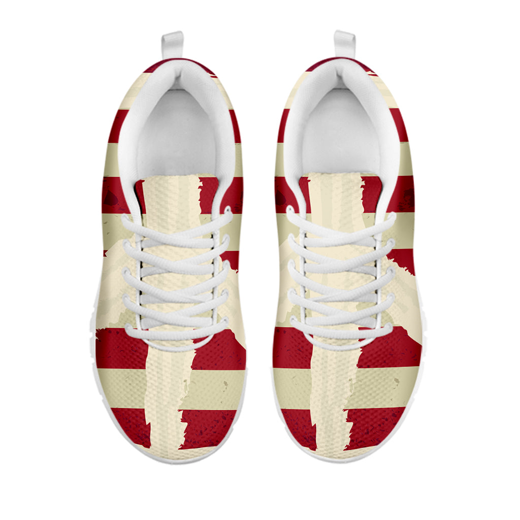 American Peace Flag Print White Sneakers