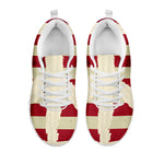 American Peace Flag Print White Sneakers