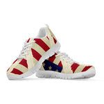 American Peace Flag Print White Sneakers