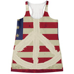 American Peace Flag Print Women's Racerback Tank Top
