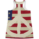 American Peace Flag Print Women's Racerback Tank Top