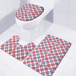 American Plaid Pattern Print 3 Piece Bath Mat Set