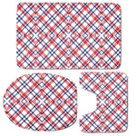 American Plaid Pattern Print 3 Piece Bath Mat Set
