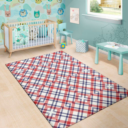 American Plaid Pattern Print Area Rug