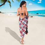 American Plaid Pattern Print Beach Sarong Wrap