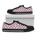 American Plaid Pattern Print Black Low Top Sneakers