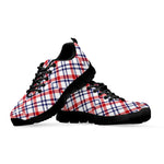 American Plaid Pattern Print Black Sneakers