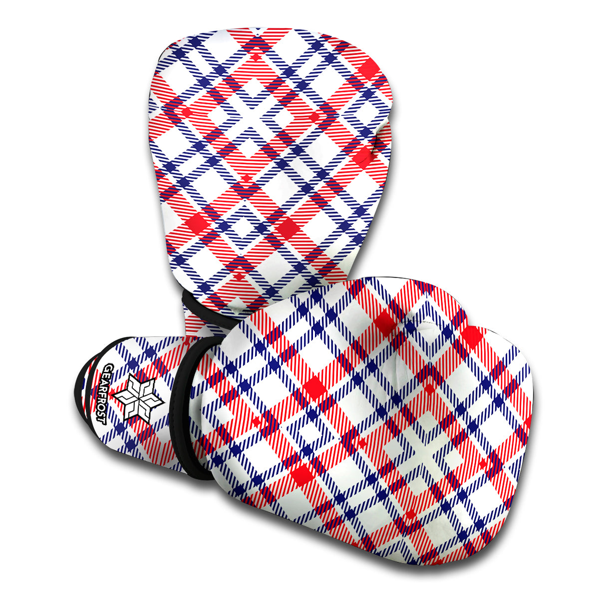 American Plaid Pattern Print Boxing Gloves