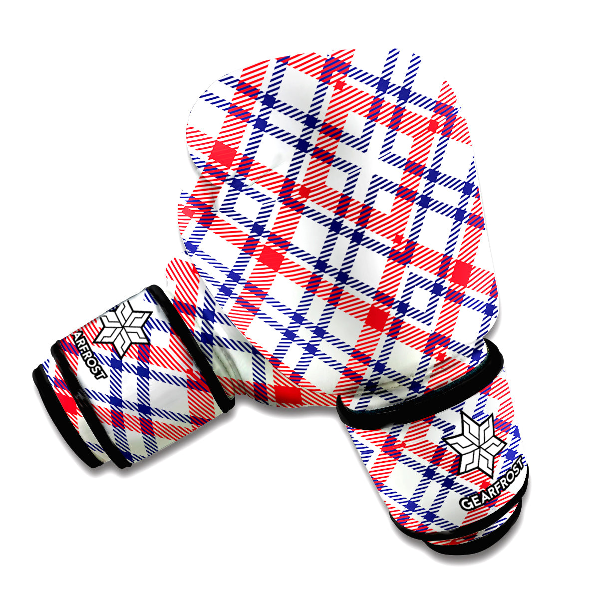 American Plaid Pattern Print Boxing Gloves