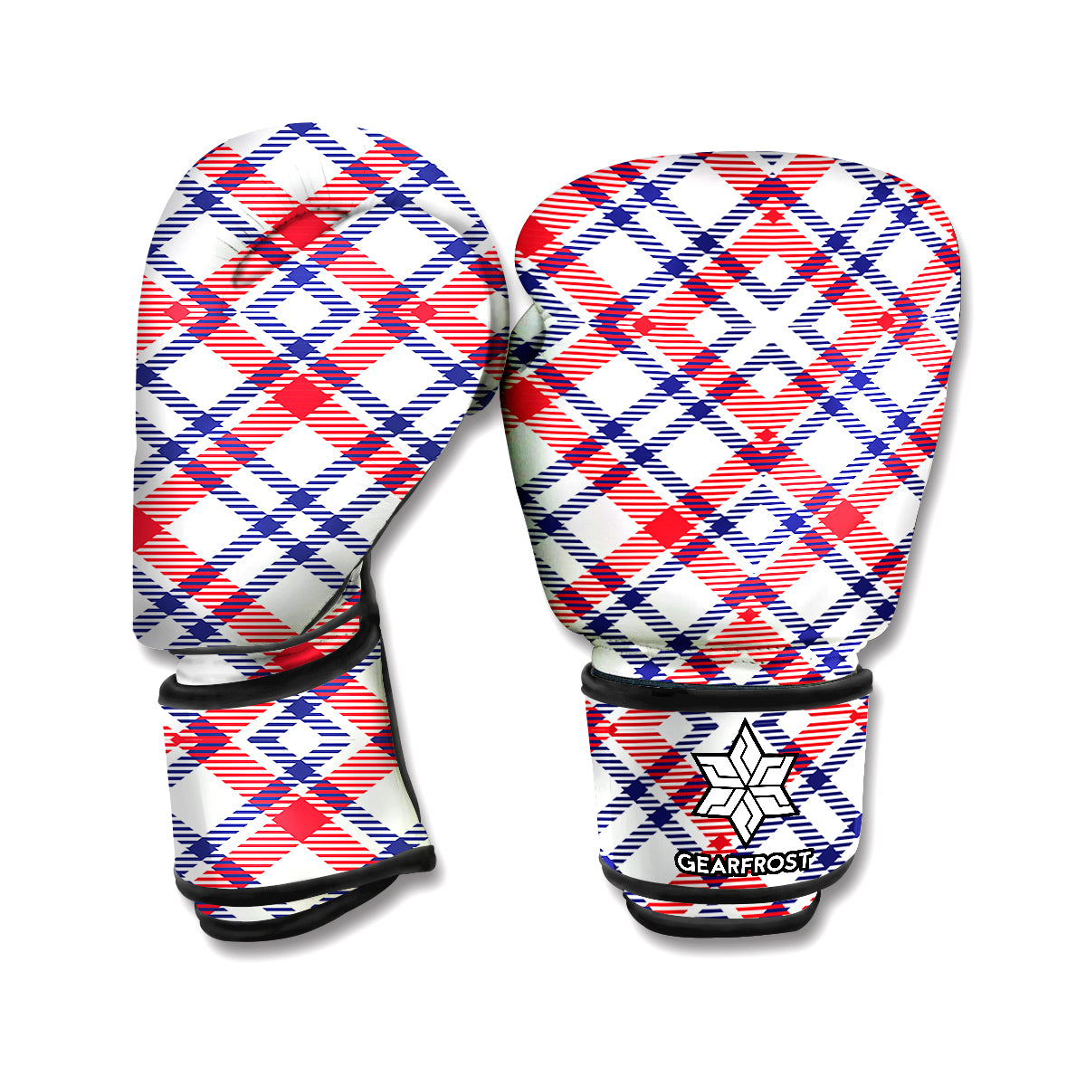 American Plaid Pattern Print Boxing Gloves