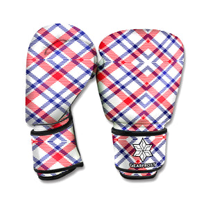 American Plaid Pattern Print Boxing Gloves