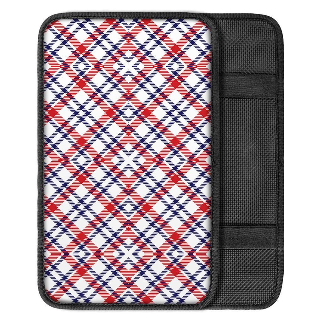 American Plaid Pattern Print Car Center Console Cover