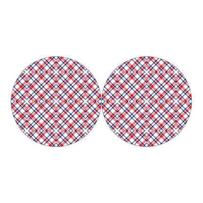 American Plaid Pattern Print Car Coasters