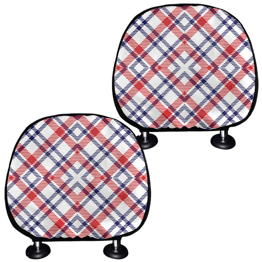 American Plaid Pattern Print Car Headrest Covers