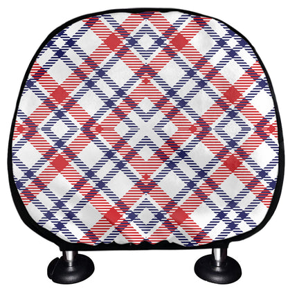 American Plaid Pattern Print Car Headrest Covers