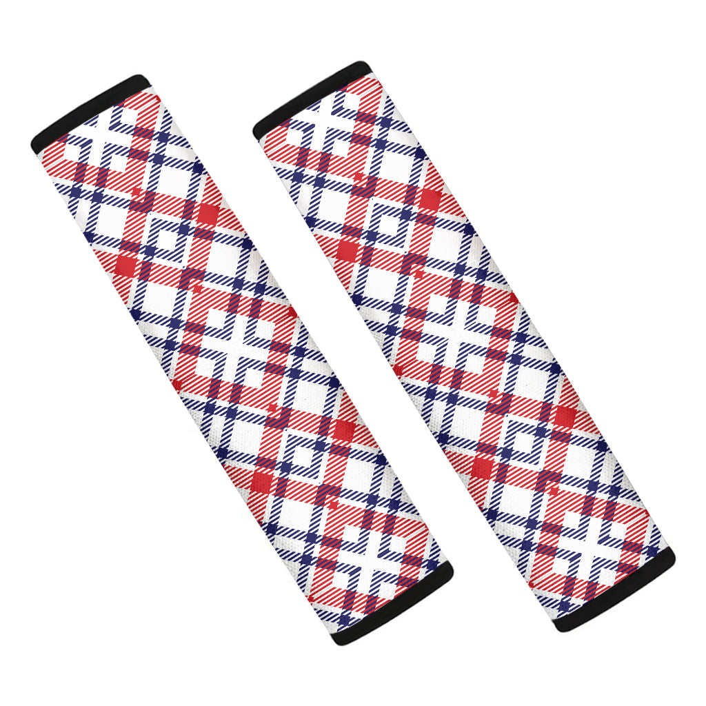 American Plaid Pattern Print Car Seat Belt Covers