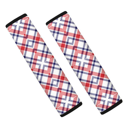 American Plaid Pattern Print Car Seat Belt Covers
