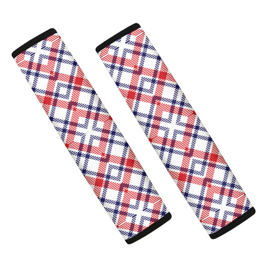 American Plaid Pattern Print Car Seat Belt Covers
