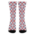 American Plaid Pattern Print Crew Socks