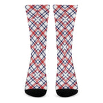 American Plaid Pattern Print Crew Socks