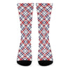 American Plaid Pattern Print Crew Socks