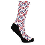 American Plaid Pattern Print Crew Socks