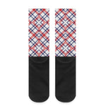 American Plaid Pattern Print Crew Socks