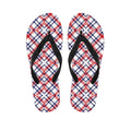 American Plaid Pattern Print Flip Flops