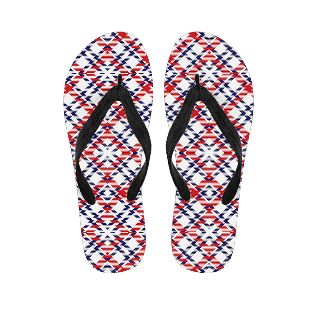American Plaid Pattern Print Flip Flops