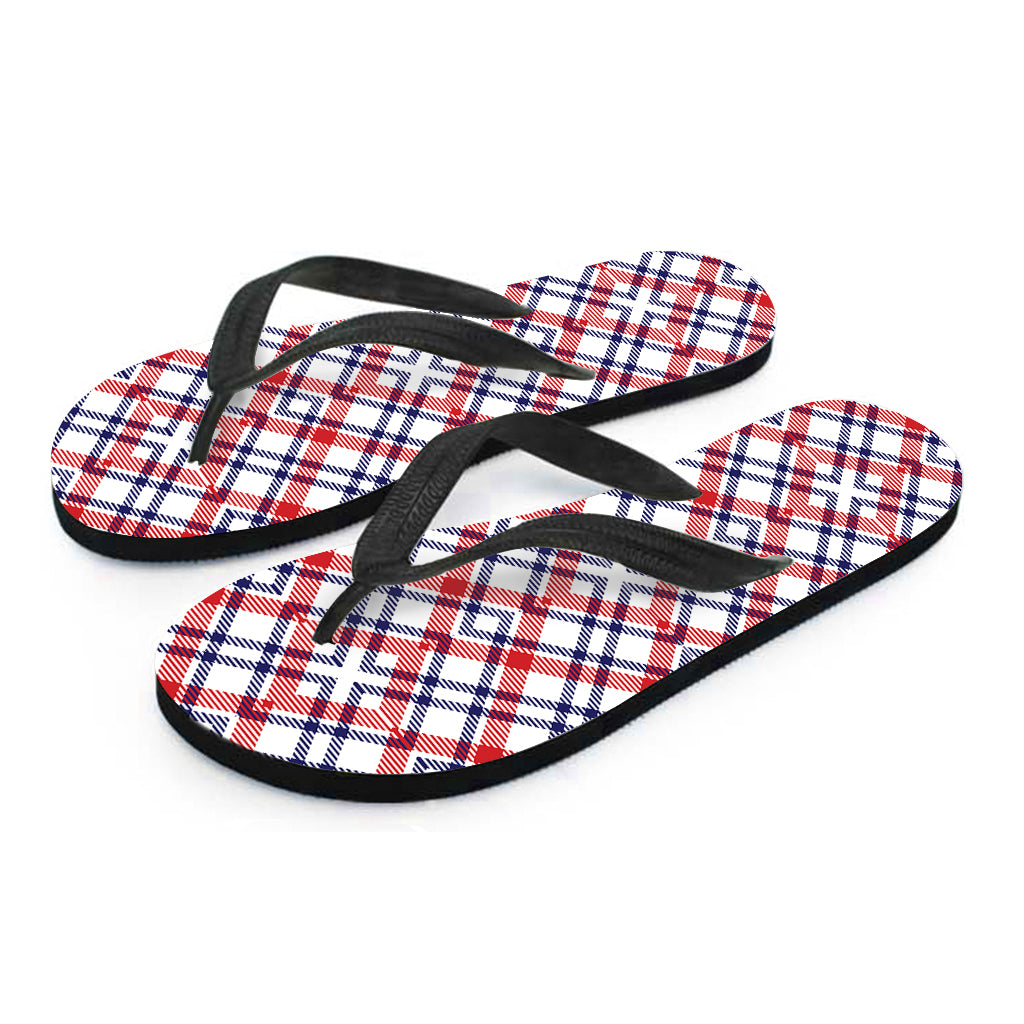 American Plaid Pattern Print Flip Flops