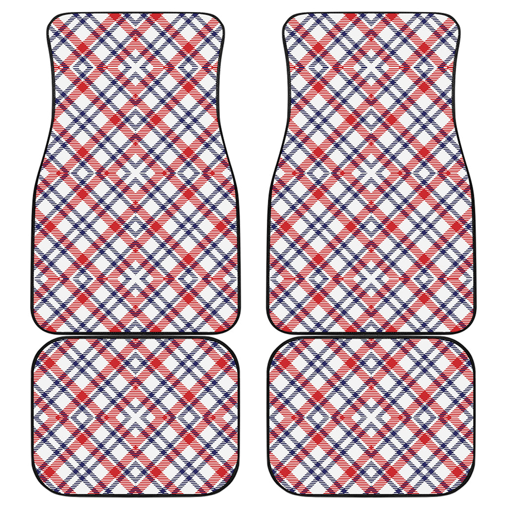 American Plaid Pattern Print Front and Back Car Floor Mats