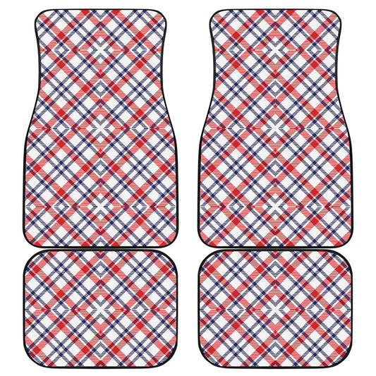 American Plaid Pattern Print Front and Back Car Floor Mats