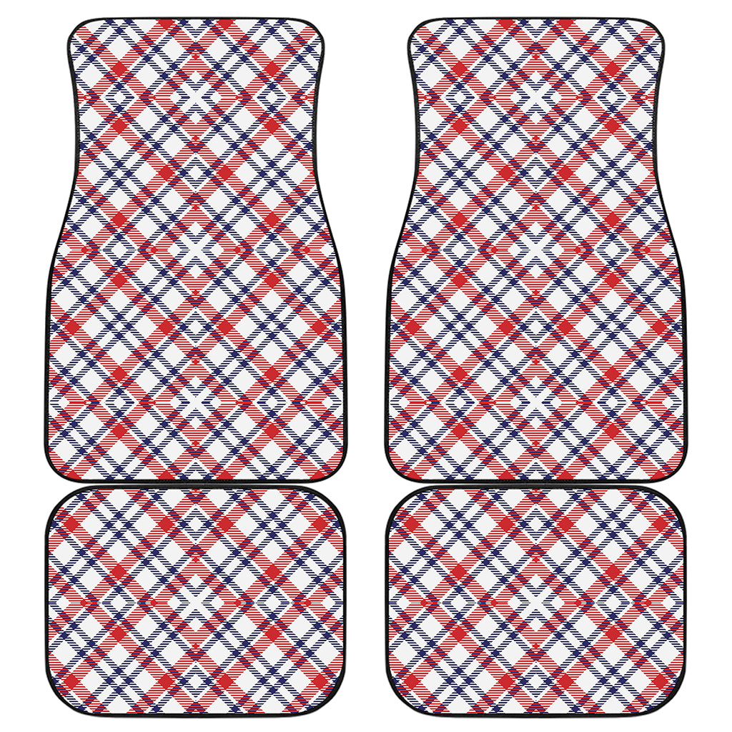 American Plaid Pattern Print Front and Back Car Floor Mats