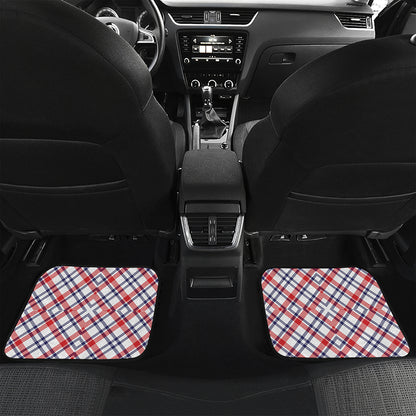 American Plaid Pattern Print Front and Back Car Floor Mats