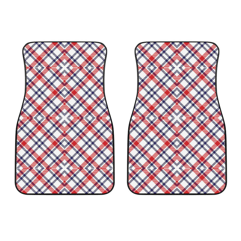American Plaid Pattern Print Front Car Floor Mats
